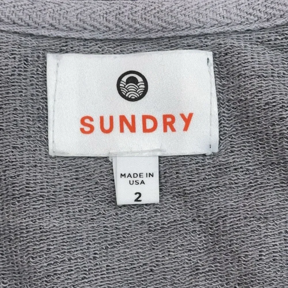 Sundry Sweater Womens Size Medium Sz 2 Gray Blue Camouflage Sweatshirt